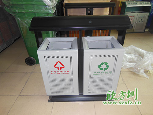 貴陽物業戶外鋼板沖孔垃圾桶，客戶的二次選擇。