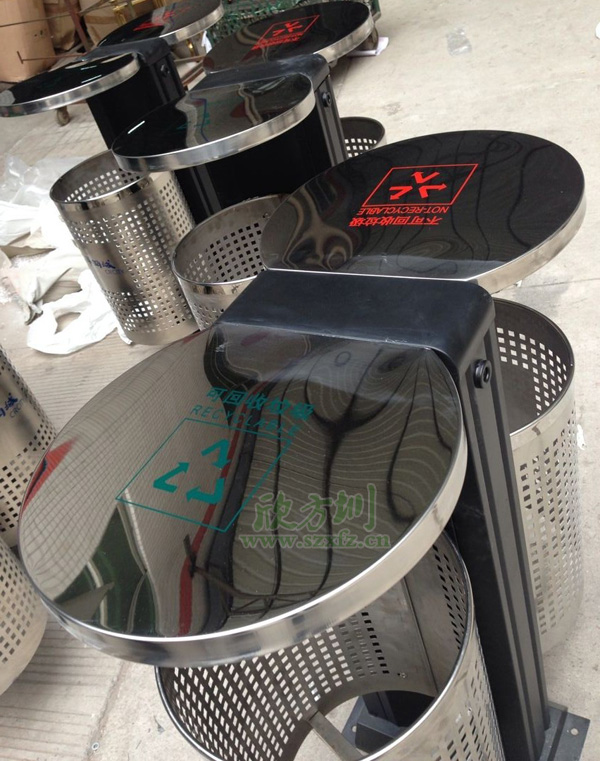 華潤置地采購欣方圳不銹鋼圓形分類垃圾桶